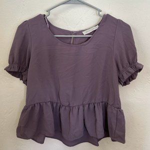 Purple Peplum Blouse